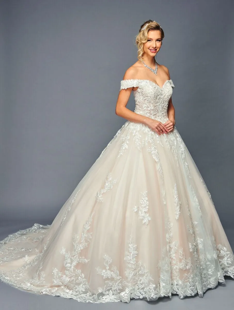 DeKlaire Bridal 475 Long Off the Shoulder Sweetheart Neck Wedding Ballgown