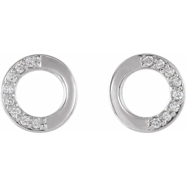 Diamond Accent Circle Earrings - Special Order