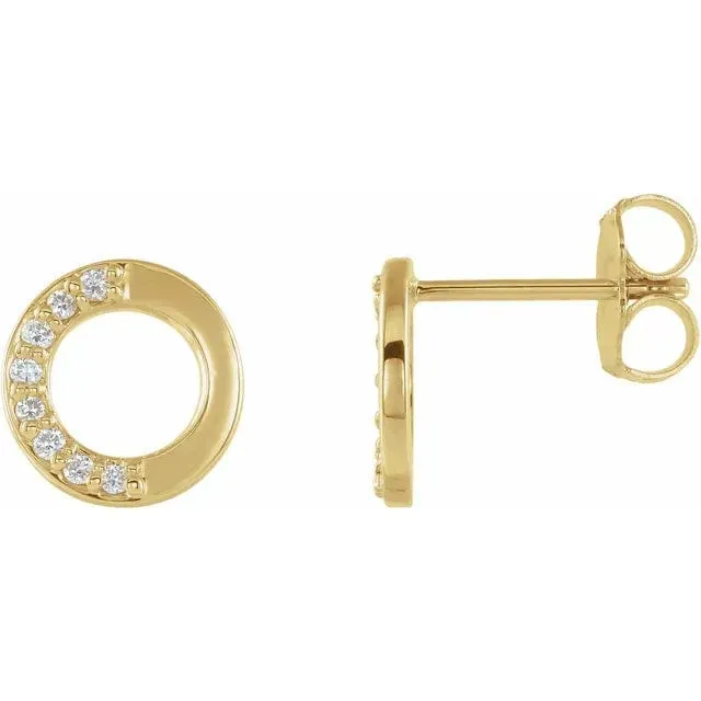 Diamond Accent Circle Earrings - Special Order
