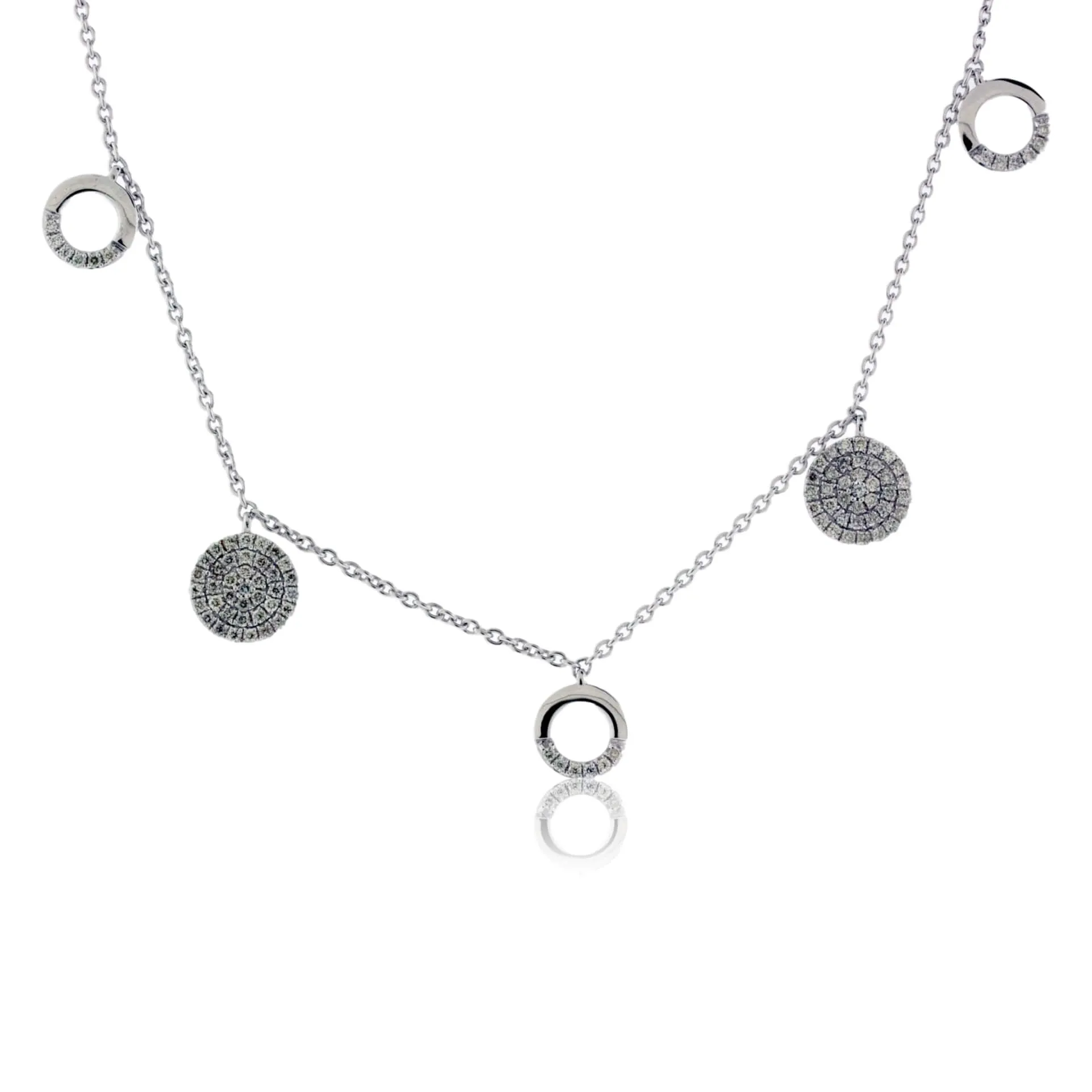 Diamond Drop Circle Style Chain Necklace