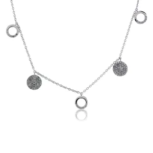 Diamond Drop Circle Style Chain Necklace