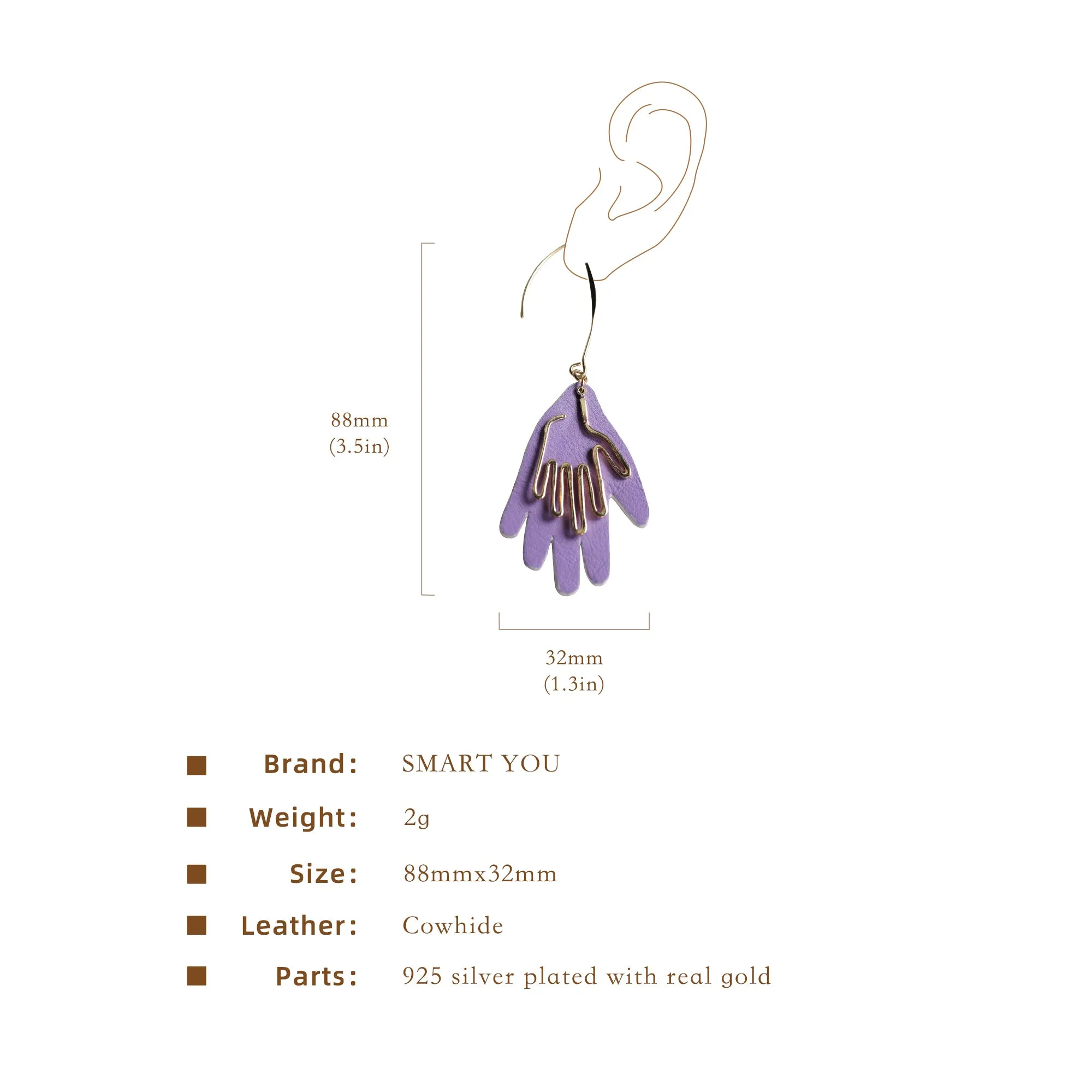 DIY Leather Kits - Cartoon Fantasy Palm Style Earring