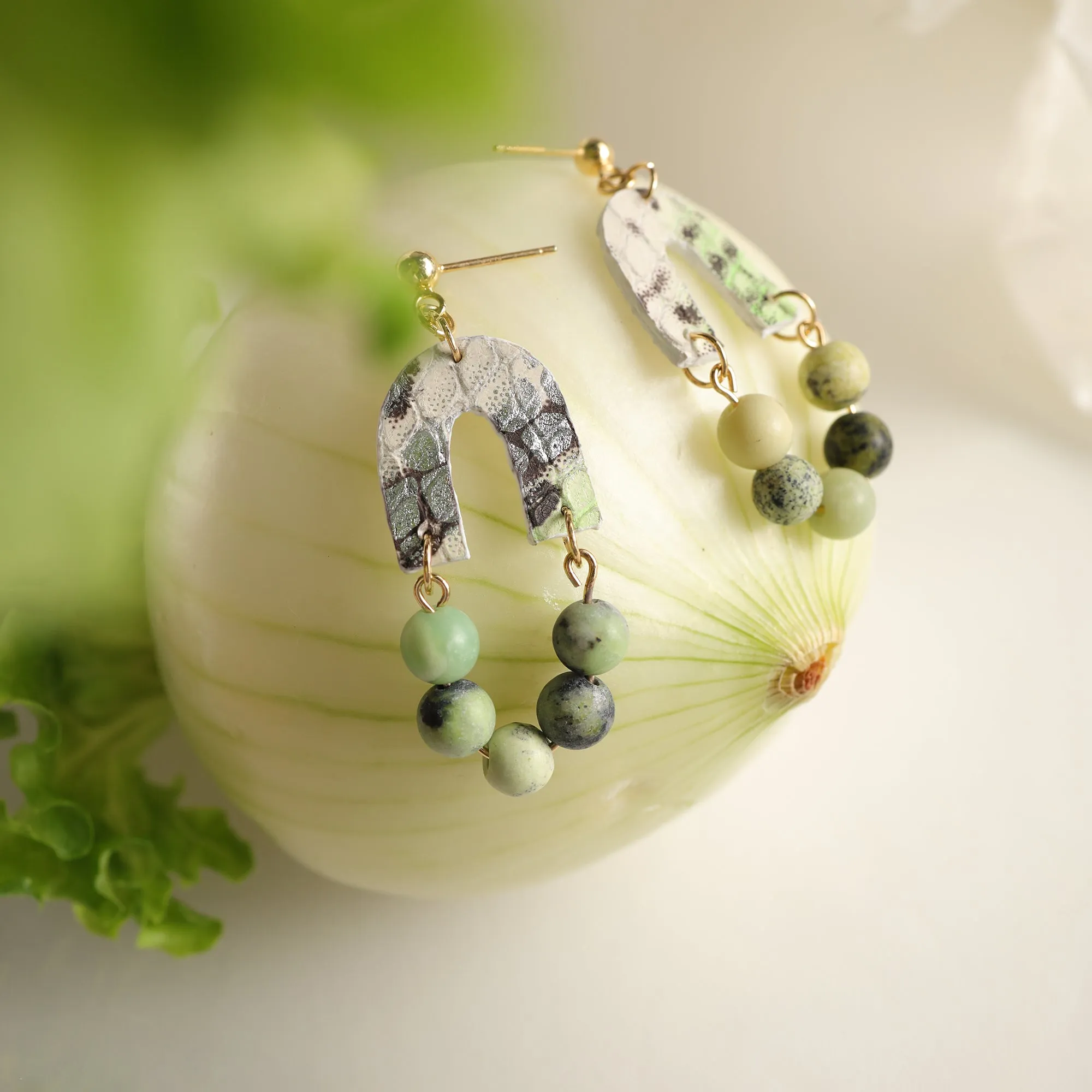 DIY Leather Kits - Oval Style Earring of Turquoise Hymn