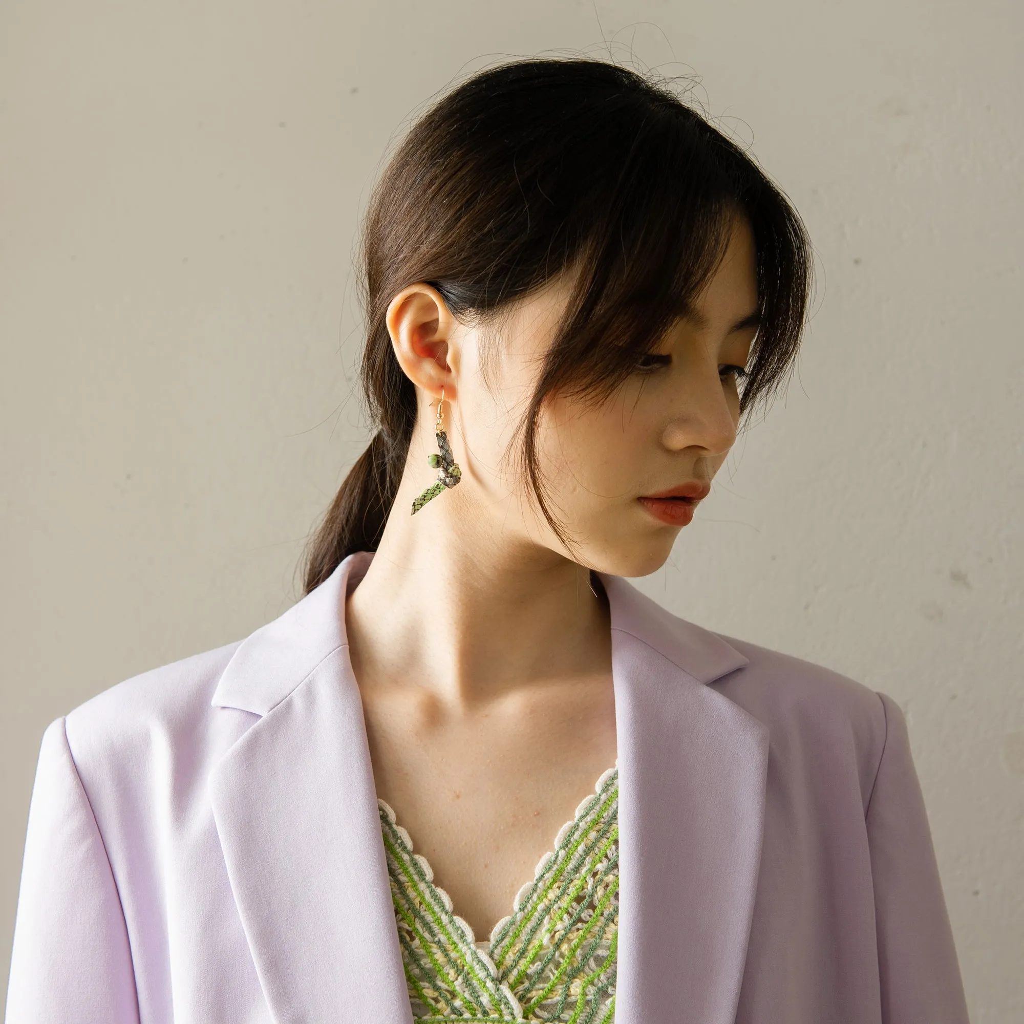 DIY Leather Kits - Snake Pattern Sexy Style Earring of Leather Woven