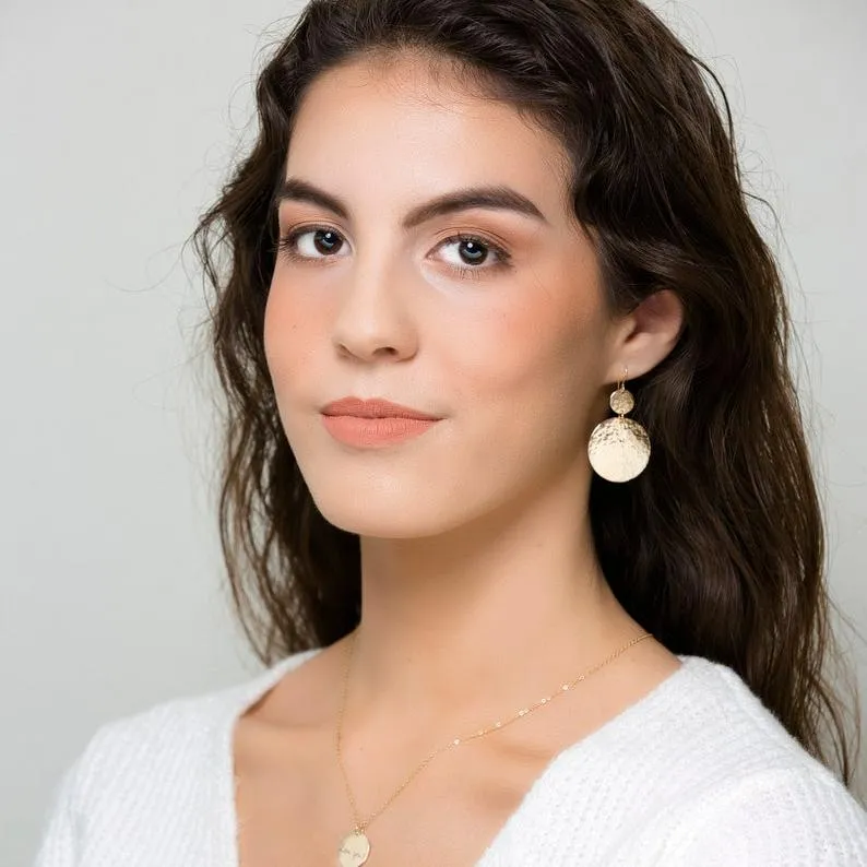 Double Circle Discs Earrings
