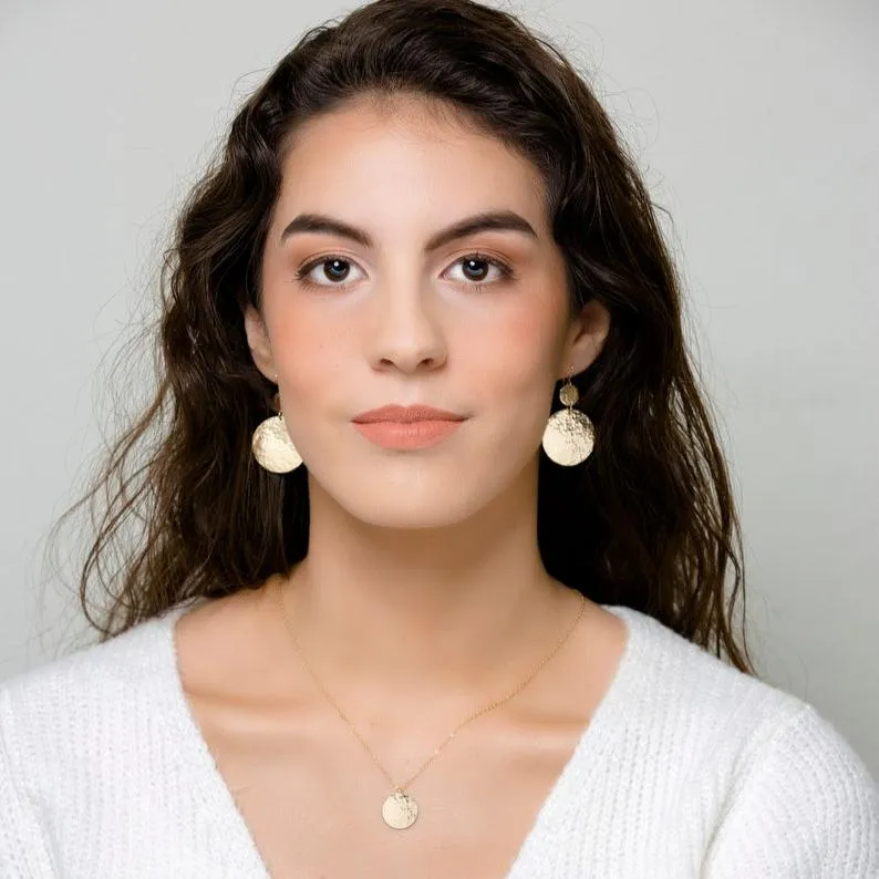 Double Circle Discs Earrings