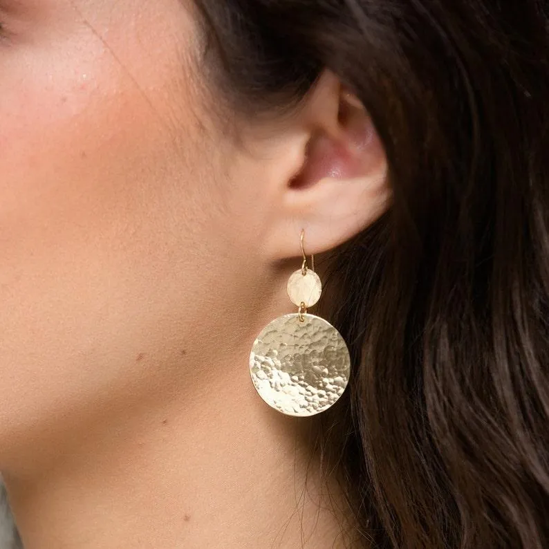 Double Circle Discs Earrings