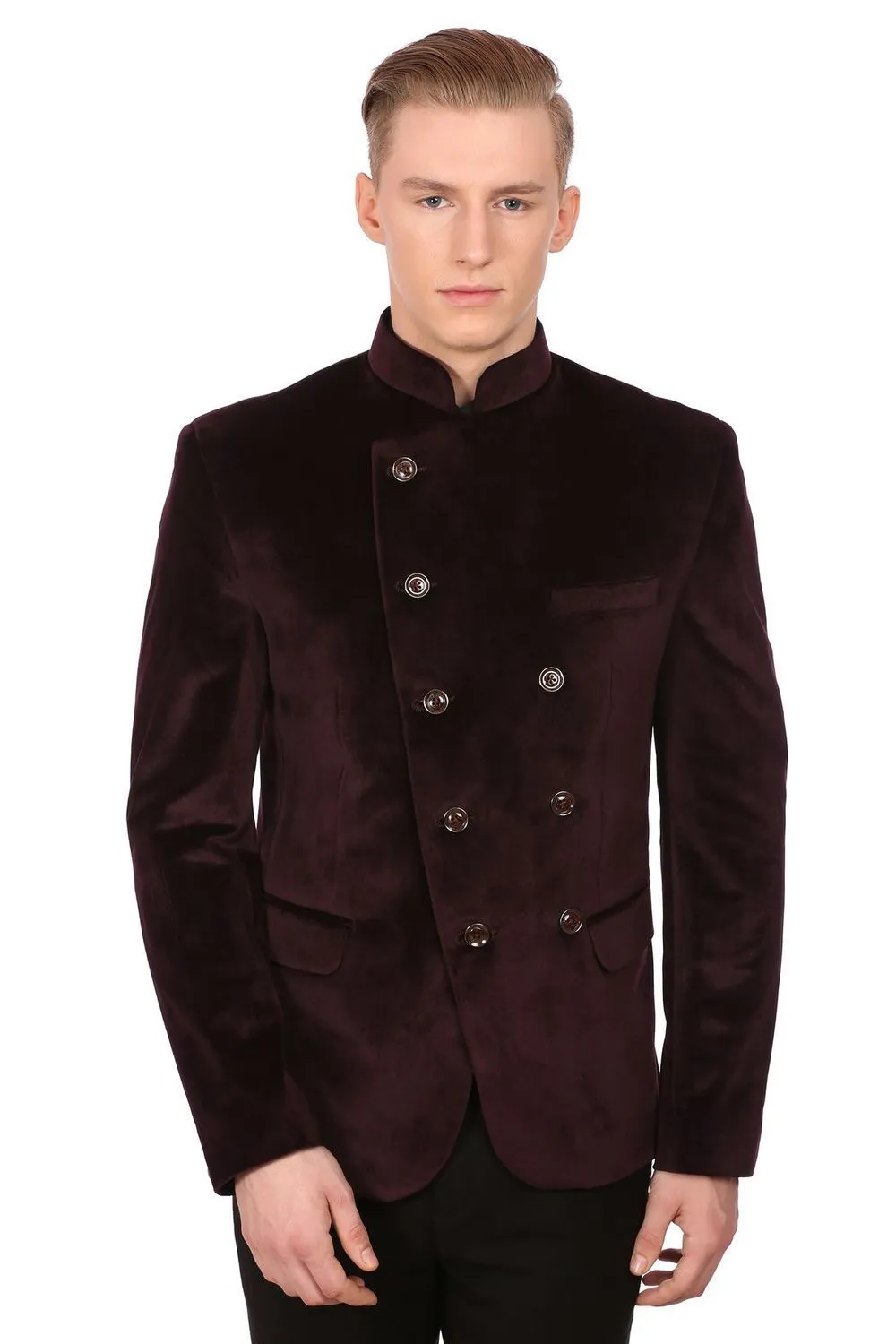 Dust Free Velvet Red Bandhgala