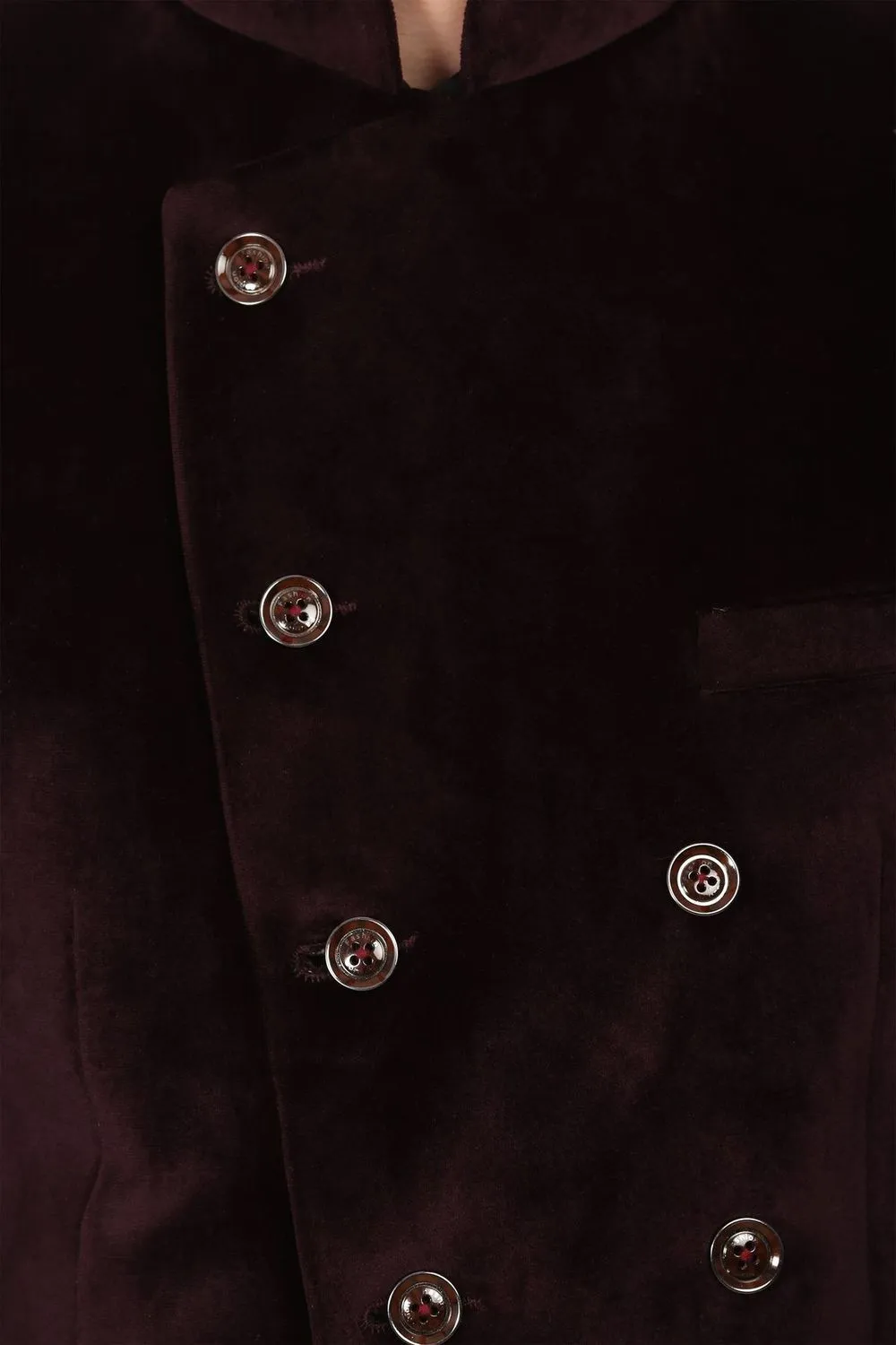 Dust Free Velvet Red Bandhgala