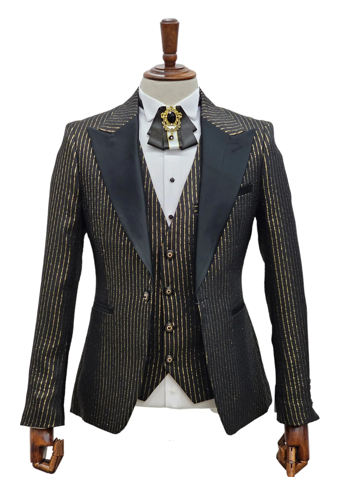 EF1PA V-2975 BLK/GOLD STRPE
