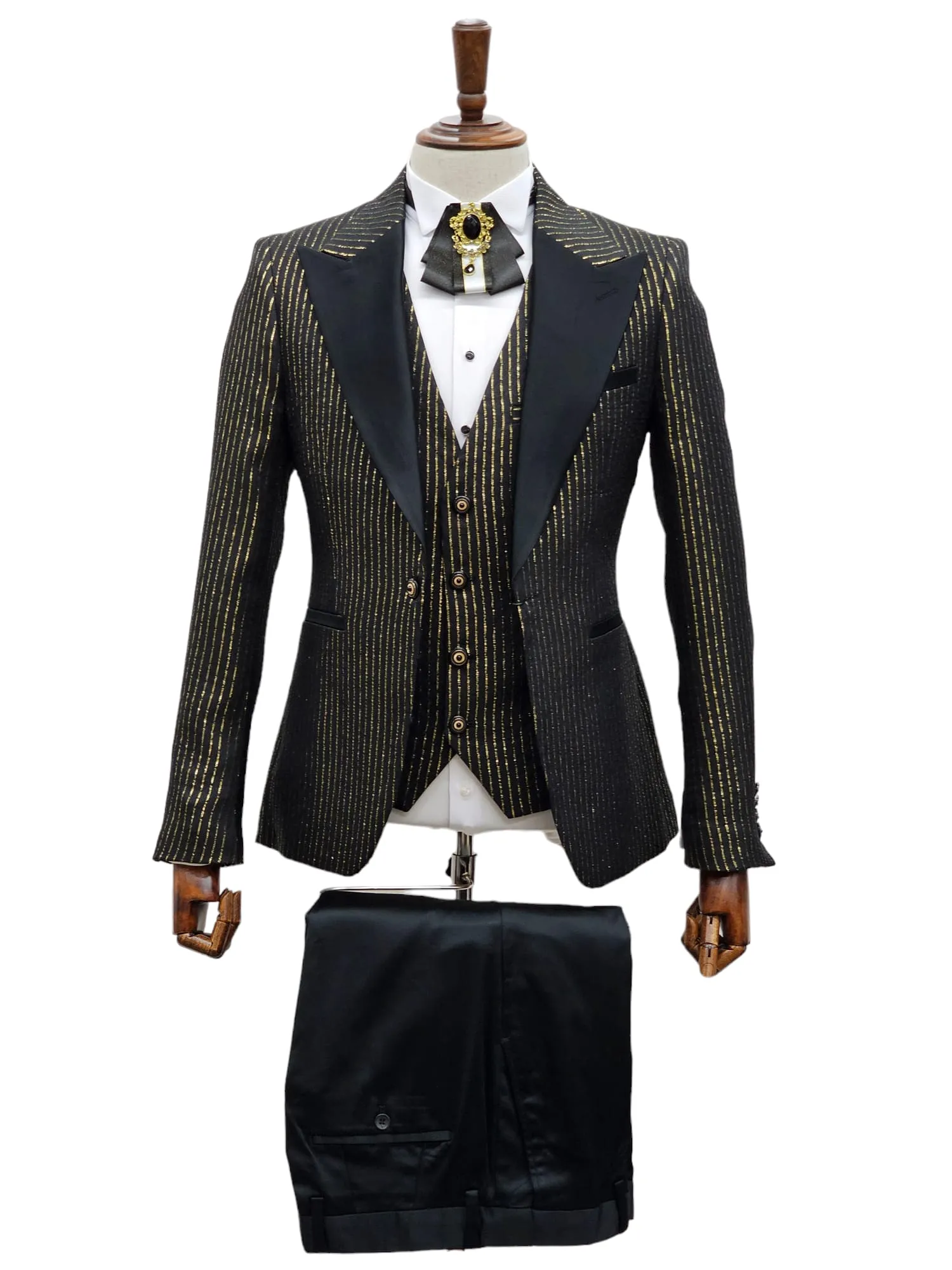 EF1PA V-2975 BLK/GOLD STRPE