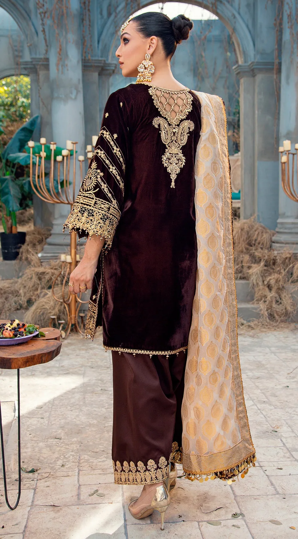 ELAN VL 121-03 |  Anaya by Kiran Chaudhry Velour De Fete '21 | Unstitched Embroidered Velvet Suits