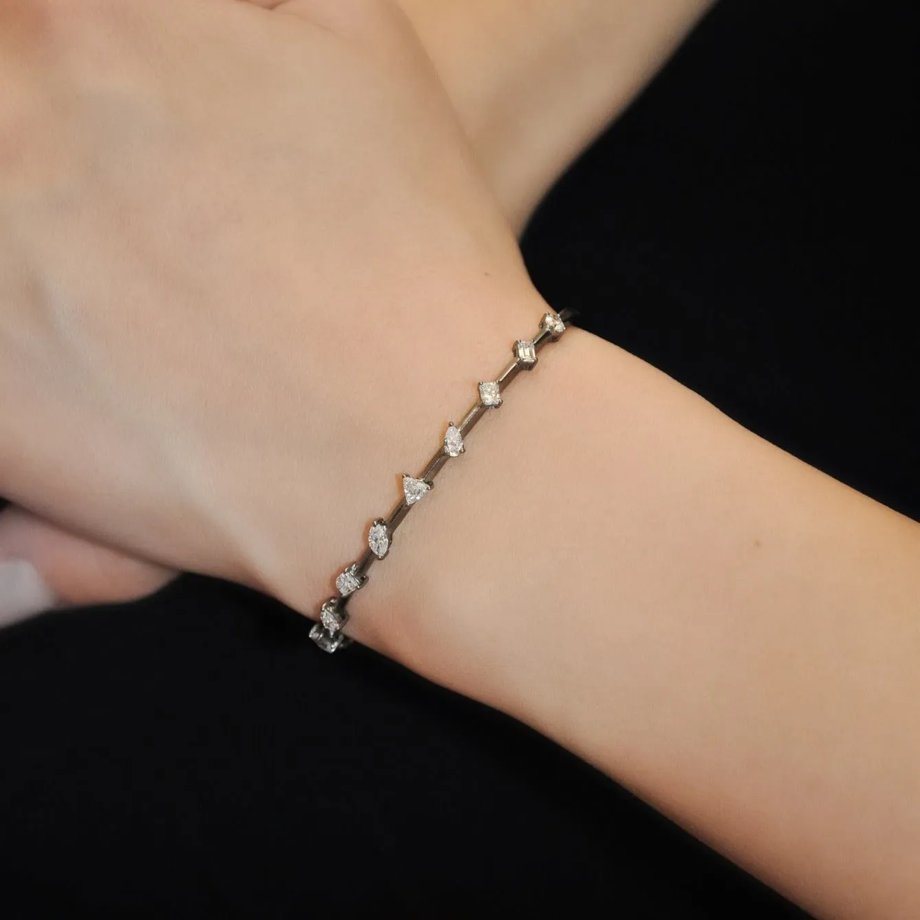 Elia Diamond Bracelet in Black Rhodium