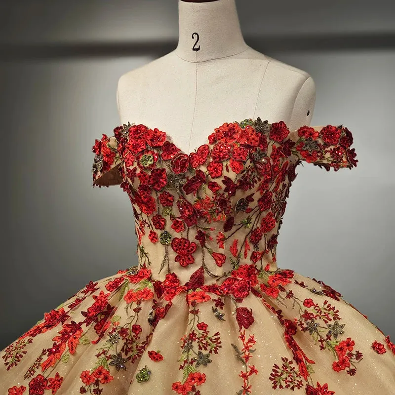 Exquisite A Line Quinceanera Dresses Sweetheart Appliques Evening Party Gown