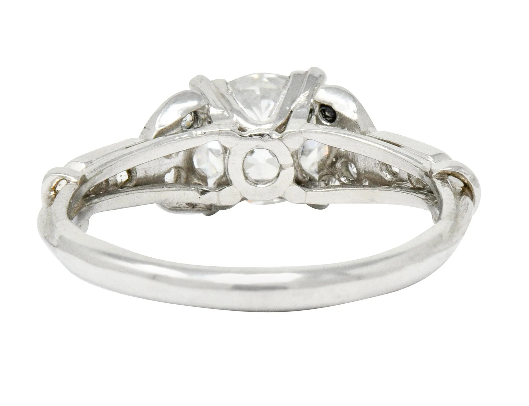 Exquisite Art Deco 1.39 CTW Diamond Platinum Engagement Ring GIA
