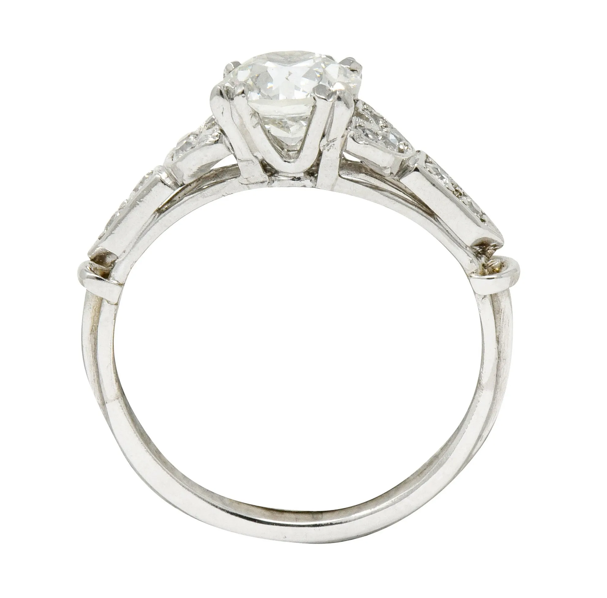 Exquisite Art Deco 1.39 CTW Diamond Platinum Engagement Ring GIA