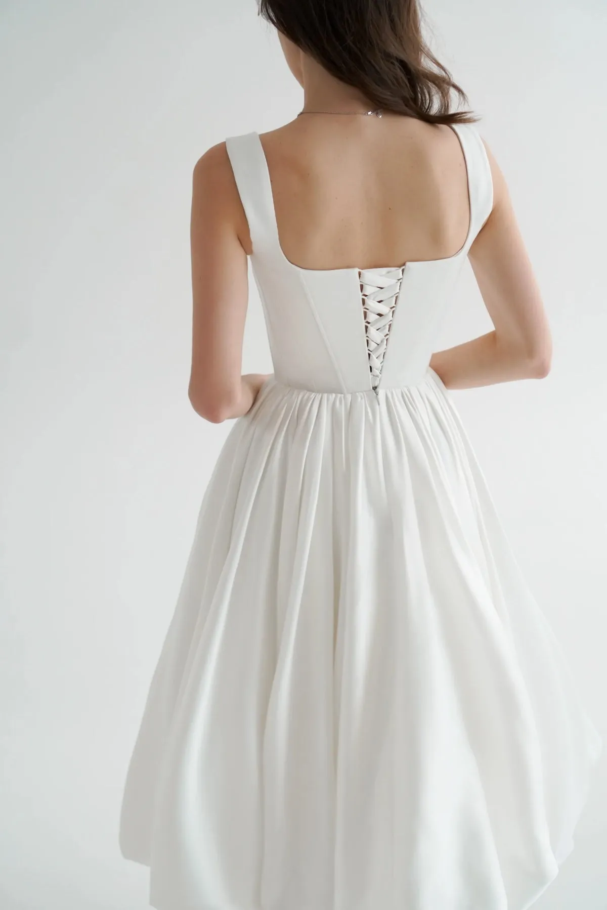 Exquisite Satin Wedding Dresses Midi Length