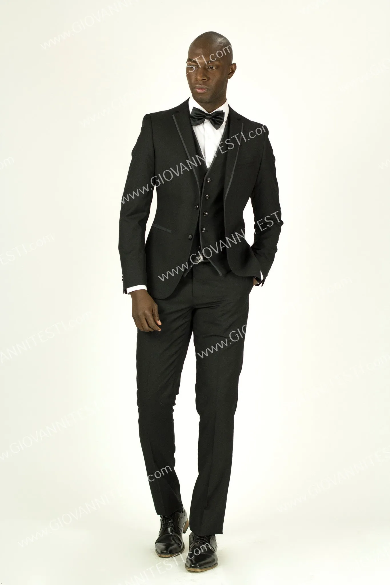 Fabio Fabrinni 2 Button 3 Piece Black Slim Fit Suit FF2NAV-1230 BLACK