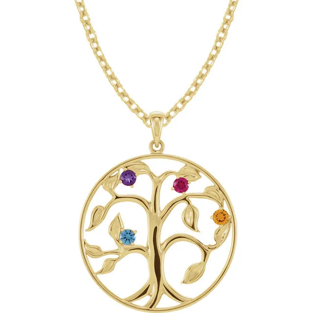 Family Tree Birthstone Pendant or Necklace