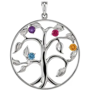 Family Tree Birthstone Pendant or Necklace