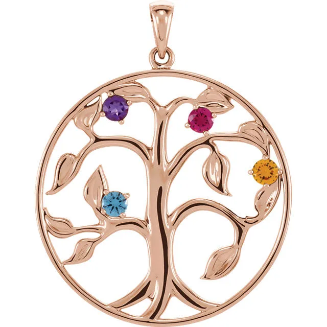 Family Tree Birthstone Pendant or Necklace