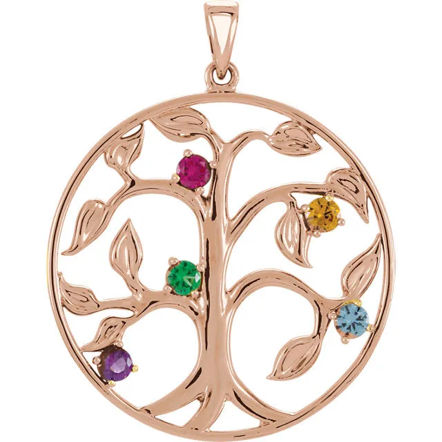 Family Tree Birthstone Pendant or Necklace