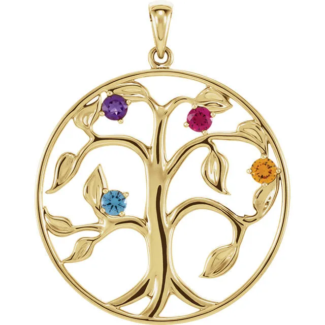 Family Tree Birthstone Pendant or Necklace