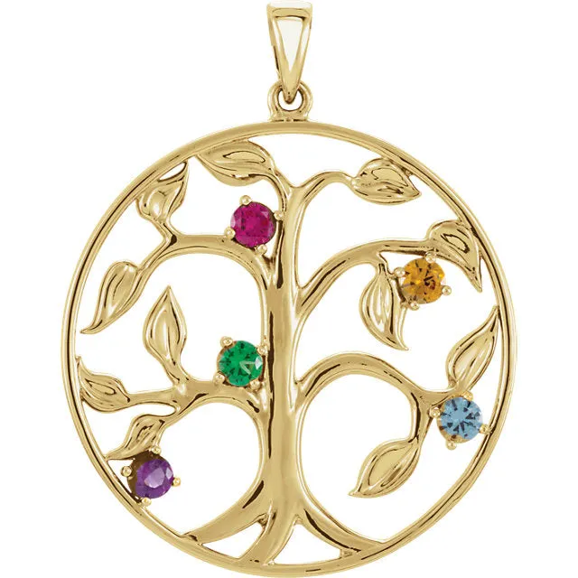 Family Tree Birthstone Pendant or Necklace