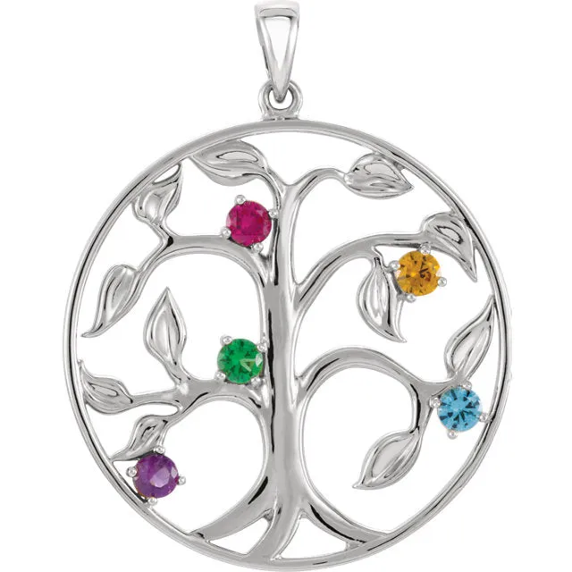 Family Tree Birthstone Pendant or Necklace