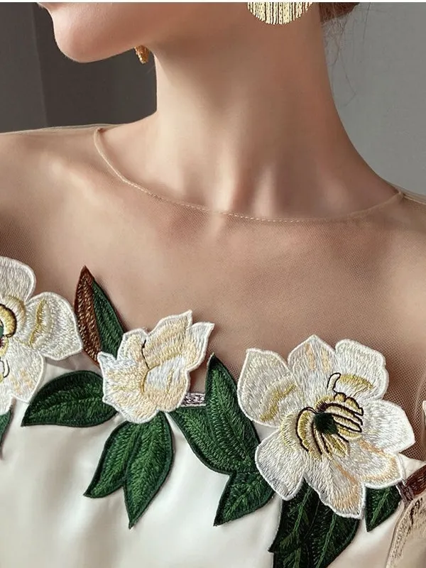 Faux Silk Blouses Loose OL Gauze Glossy Crop Tops