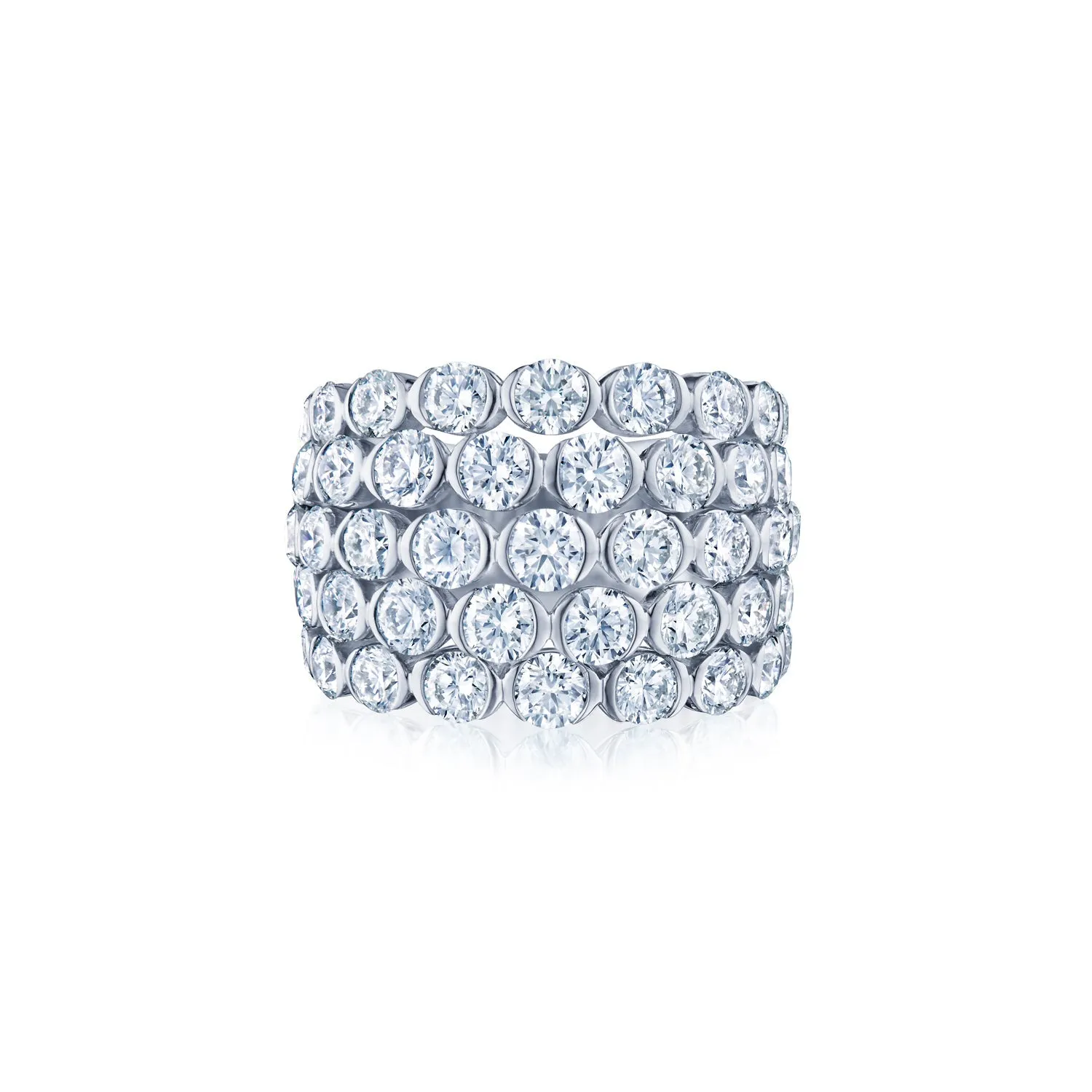 Five-Row Ring Diamond Cocktail Ring
