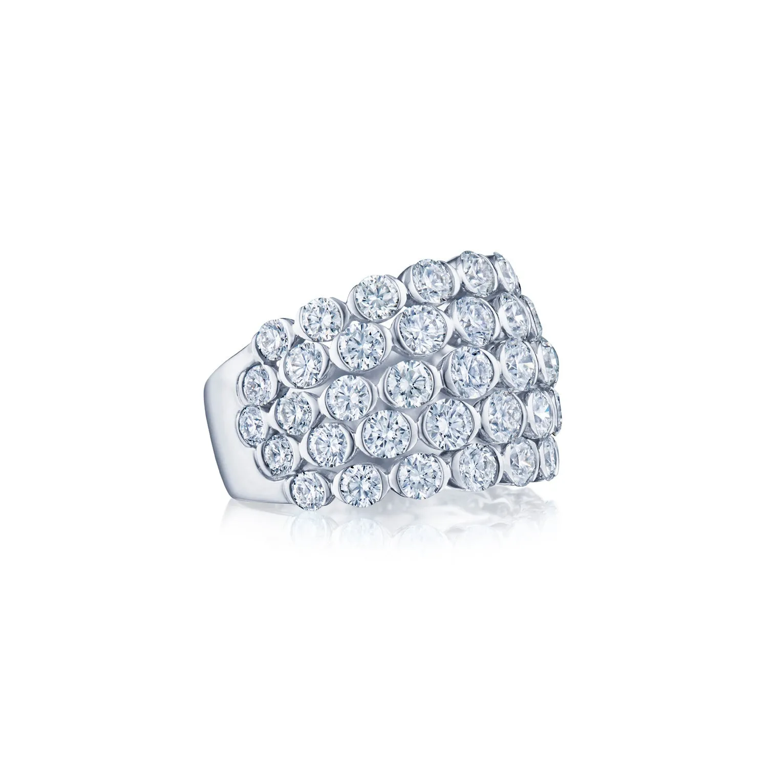 Five-Row Ring Diamond Cocktail Ring