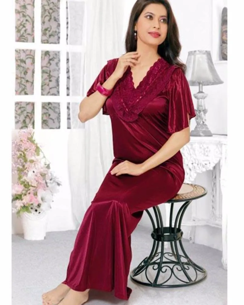 Flourish Silk Long Nightwear - FL-516