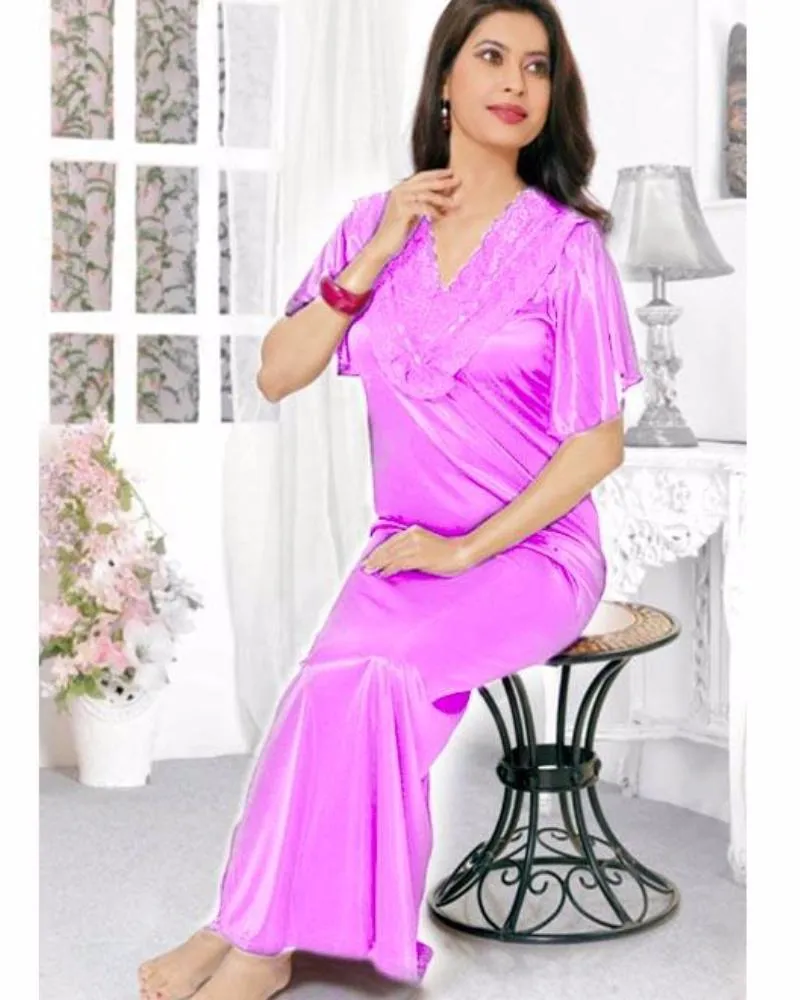 Flourish Silk Long Nightwear - FL-516