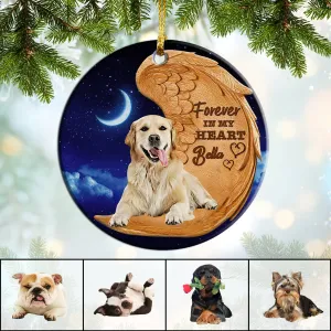 Forever In My Heart Personalized Circle Ornament Dog Custom Shaped Ornament