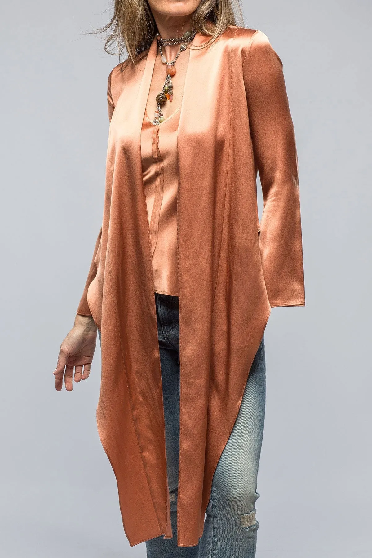 Frontward Wrap Blouse In Terracotta