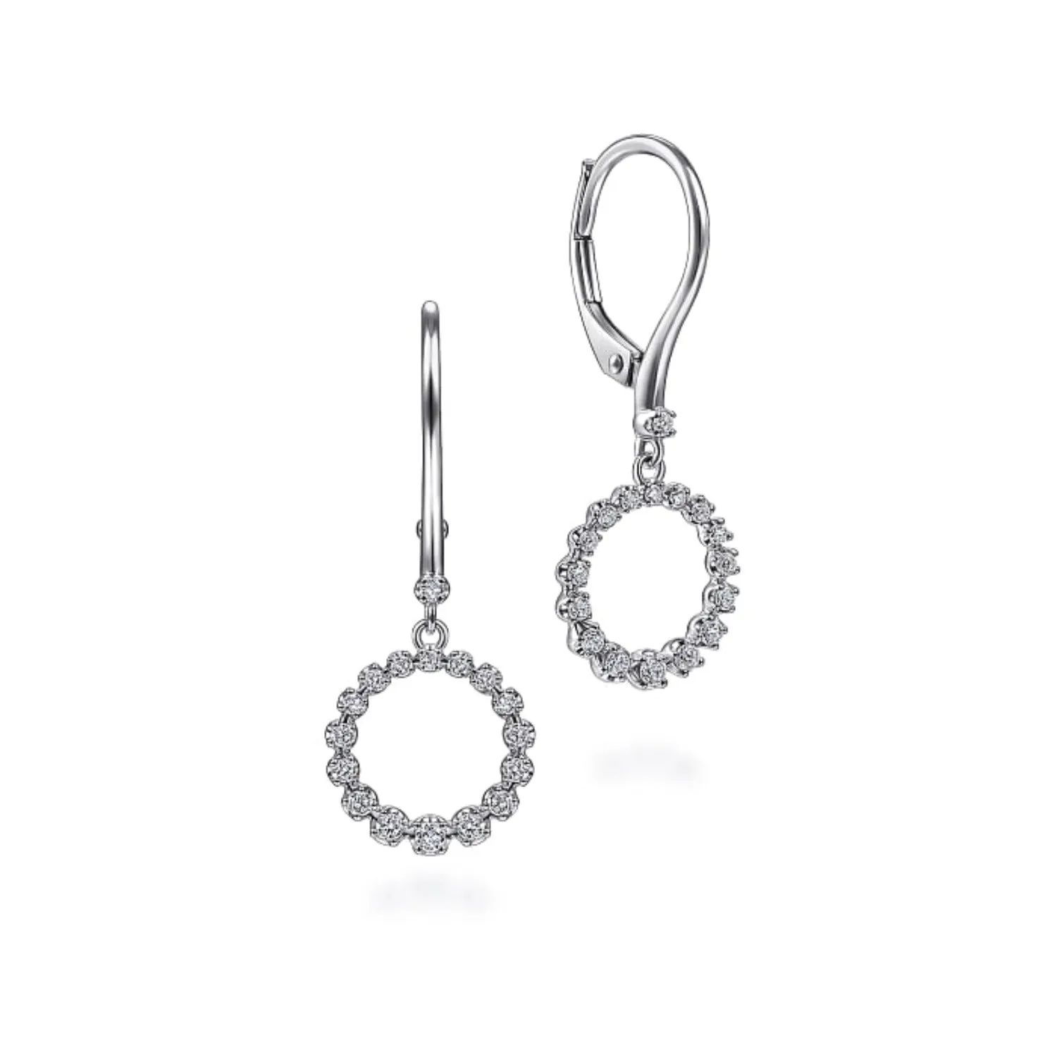 Gabriel & Co. Open Circle Graduating Diamond Drop Earrings