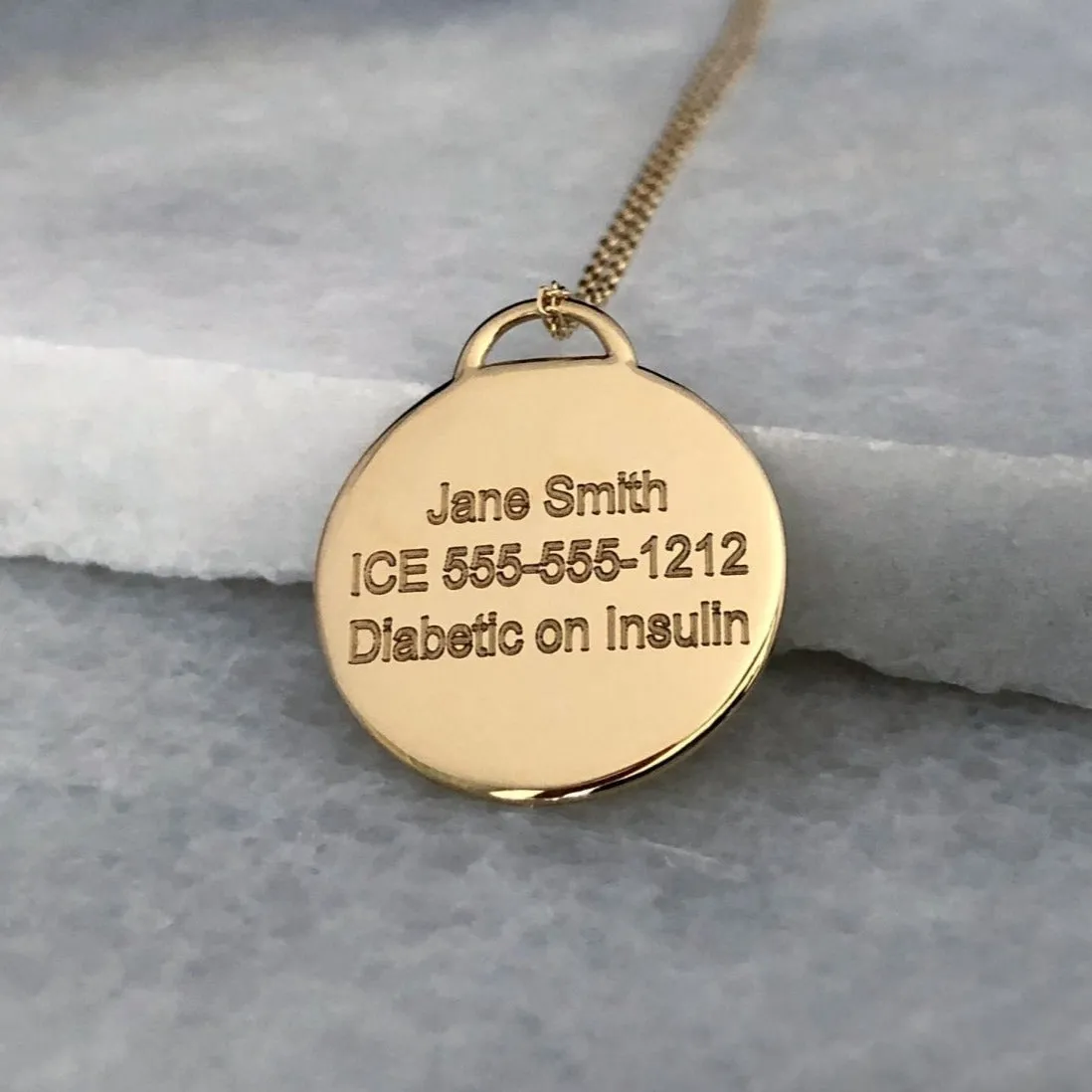 Gold Medical ID Medallion Charm