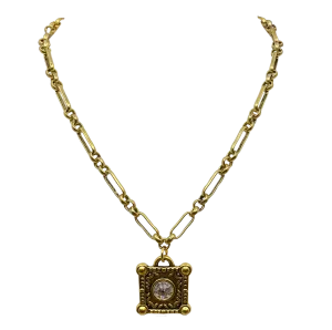 Gold Plated 18" Chain with Swarovski Crystal Pendant