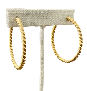 Gold Plated Vintage Rope Hoop Earrings