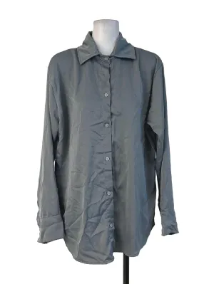 Grey Satin Collar Top