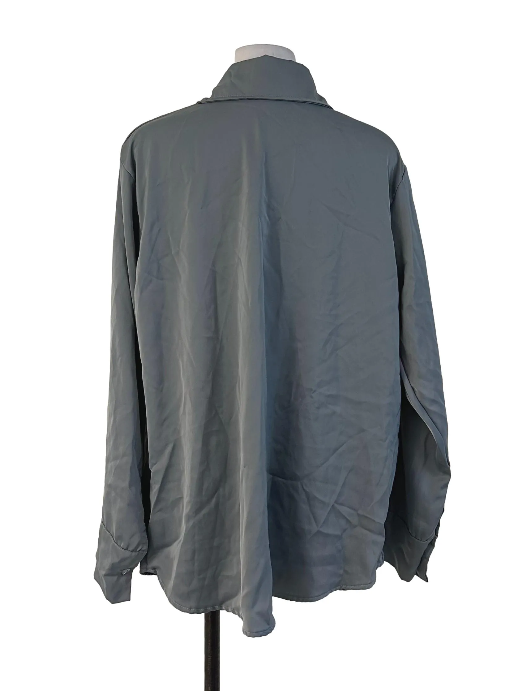 Grey Satin Collar Top
