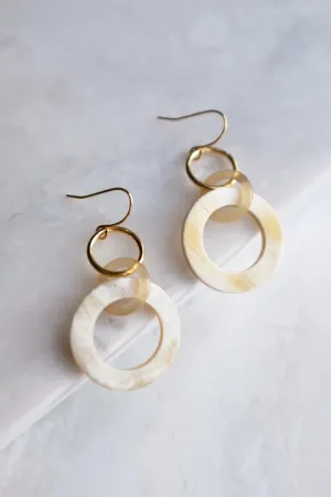 Hoi An 16K Gold Plated Earrings with Circle-shaped Genuine Horns Earrings
