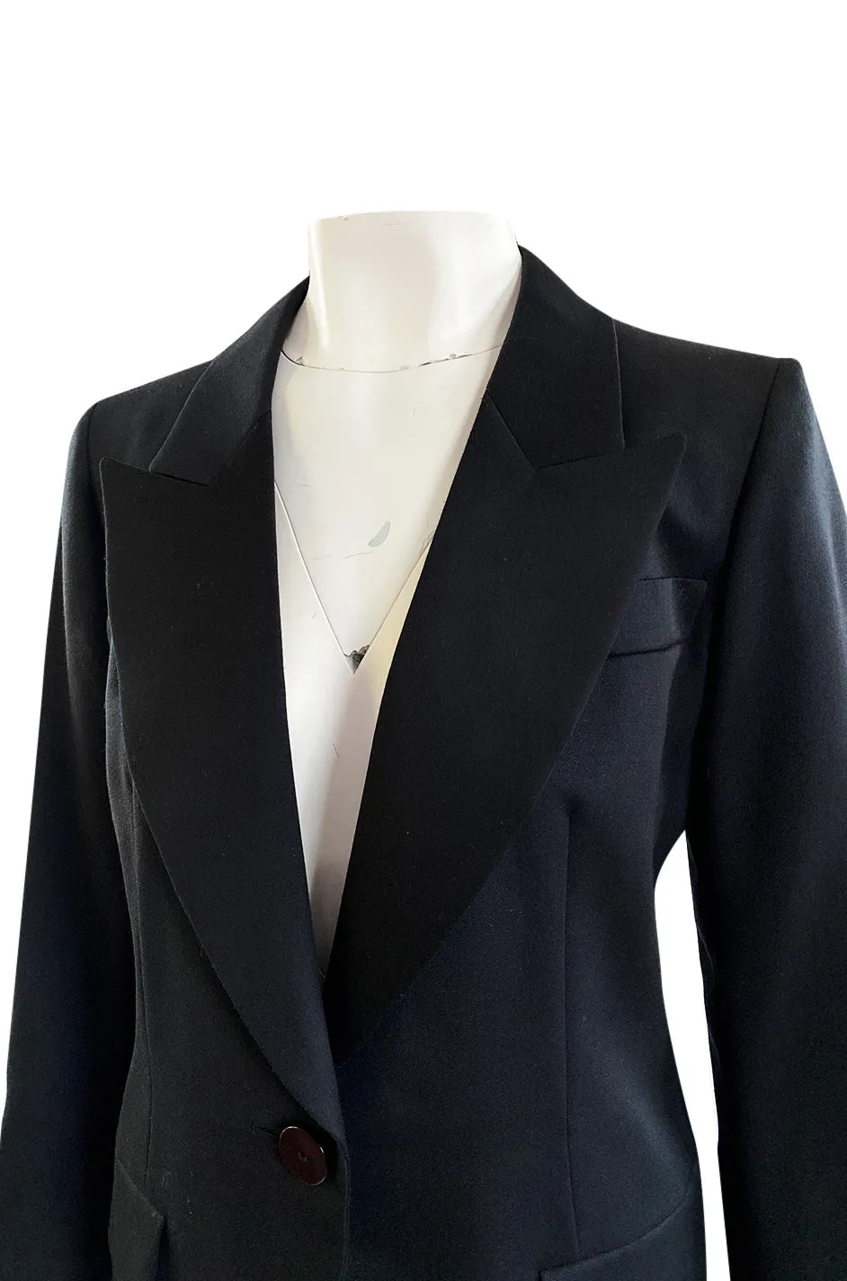 Iconic Fall 1996 Yves Saint Laurent True Haute Couture 'Le Smoking' Black Tuxedo Skirt Suit