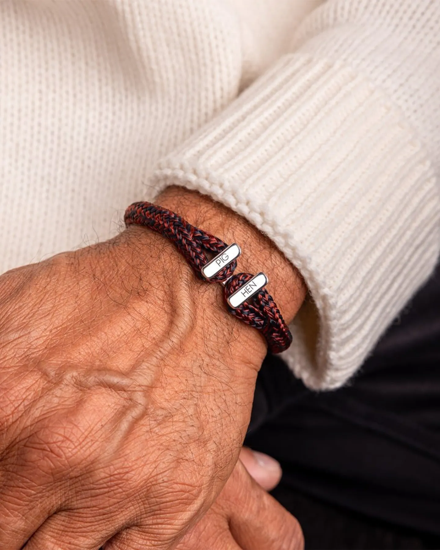 ICY IKE BRACELET - VELVET RED-NAVY-SILVER