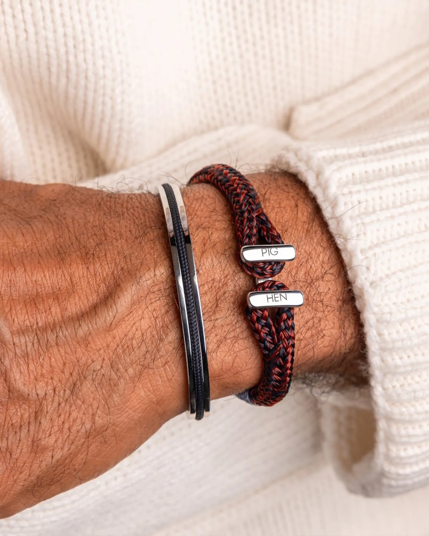 ICY IKE BRACELET - VELVET RED-NAVY-SILVER