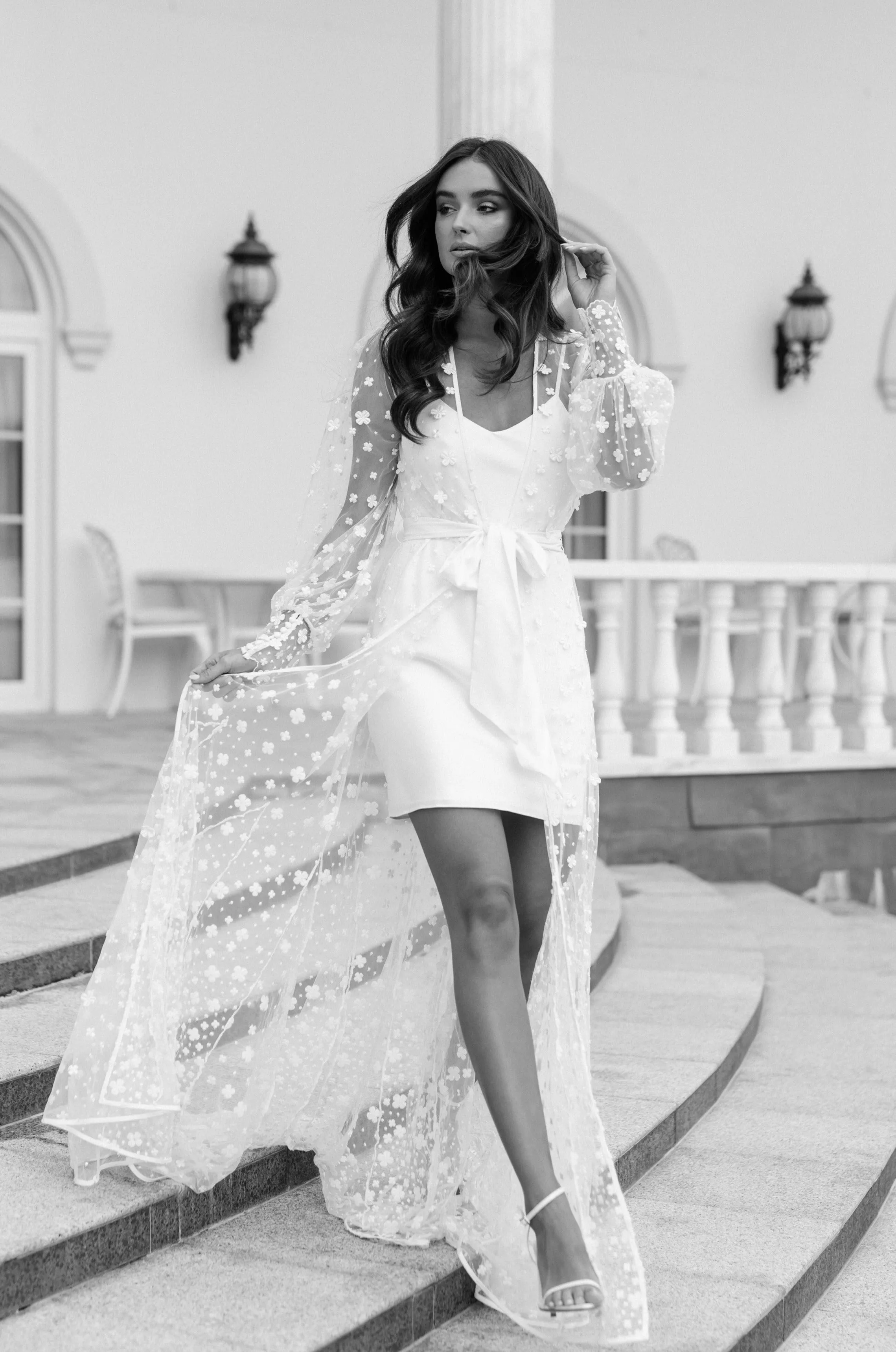 Imogen Forget Me Knot Lace Maxi Bridal Robe - Includes Slip