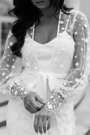 Imogen Forget Me Knot Lace Maxi Bridal Robe - Includes Slip