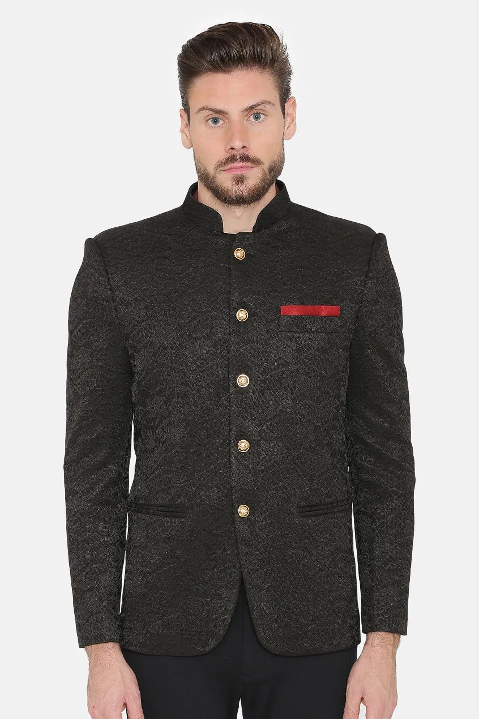 Imported Rayon Black Bandhgala