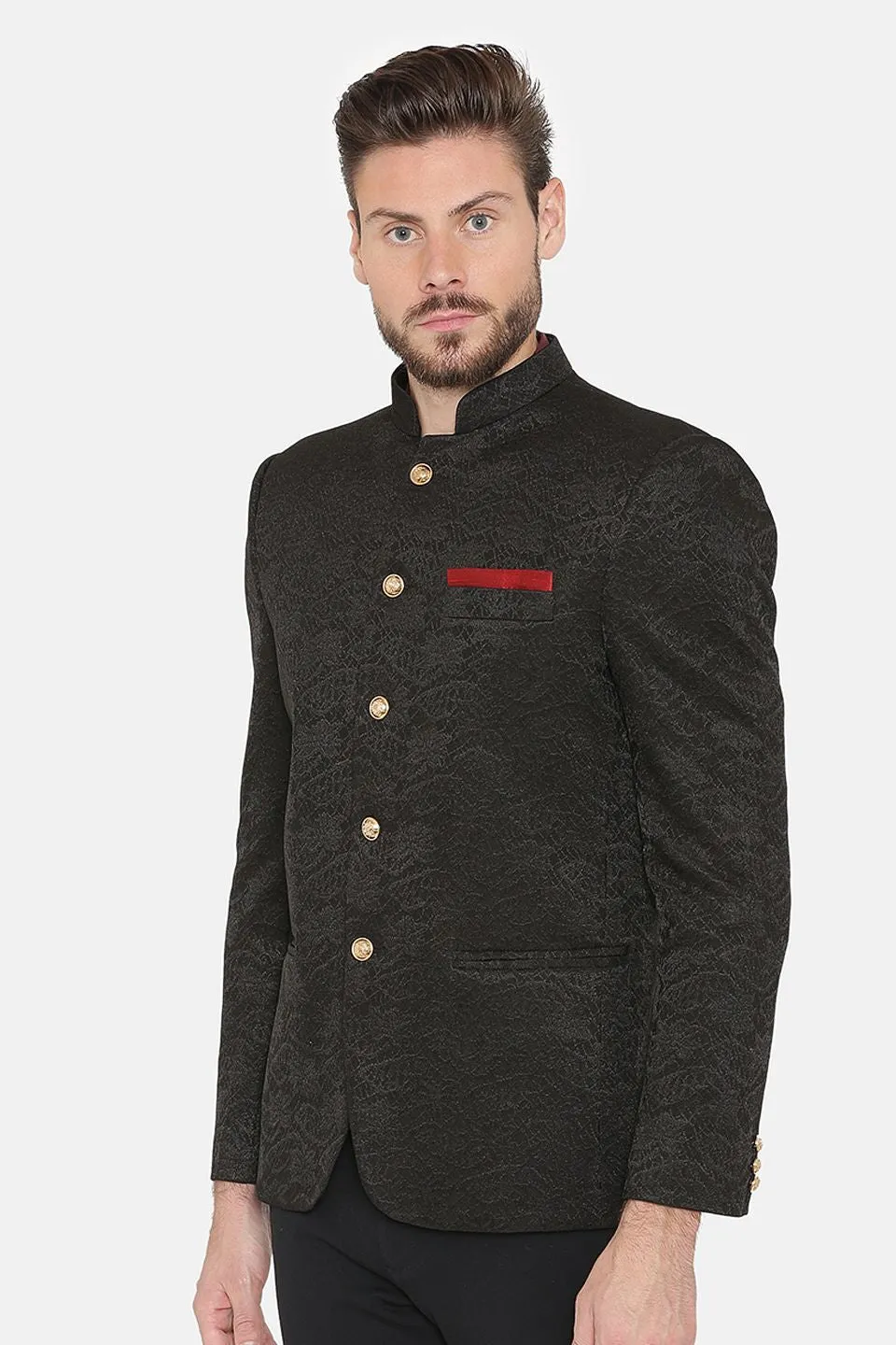 Imported Rayon Black Bandhgala